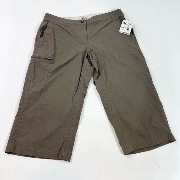 L.L. Bean Shorts Womens 14P Gray Comfort Trail Crop Pants NWT - Picture 1 of 13